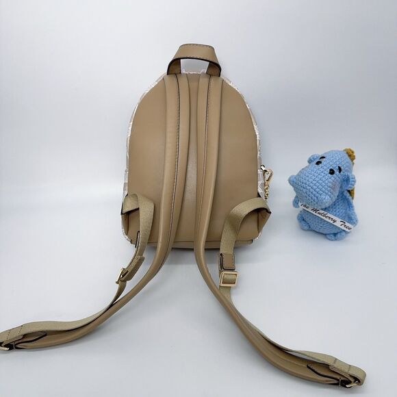 Michael Kors Maisie Extra-Small Logo 2-in-1 Backpack Camel Chain Cardcase Wallet - Picture 3 of 13